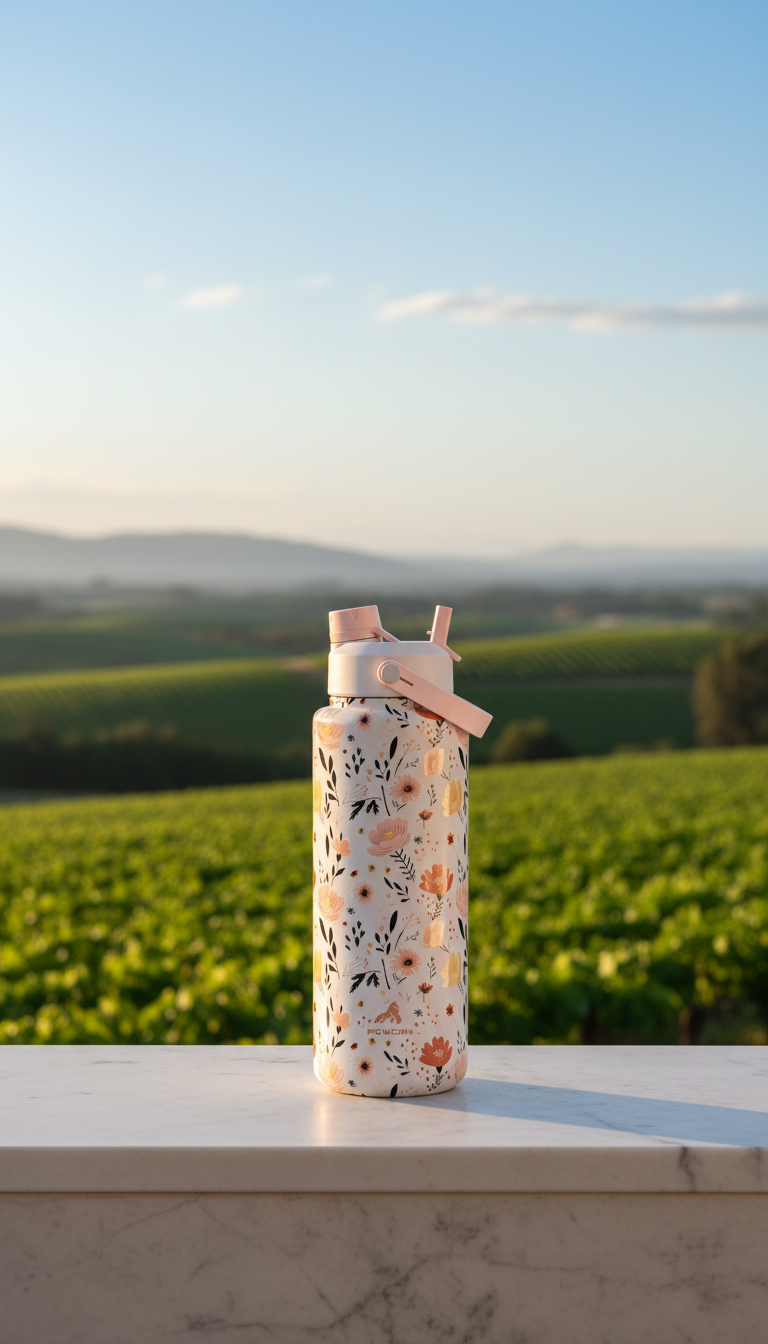 Floral Insulated Stainless Steel Water Bottle – 1.2L(Keeps Drinks Cold & Hot)