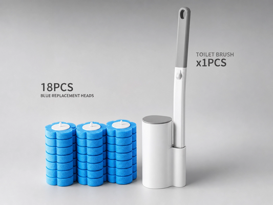 Disposable Toilet Cleaning Brush Set with Holder & Refill Heads
