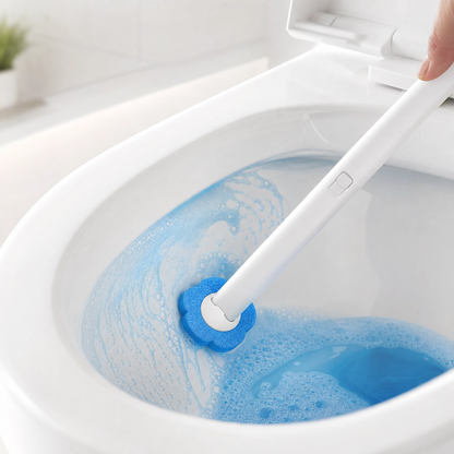 Disposable Toilet Cleaning Brush Set with Holder & Refill Heads